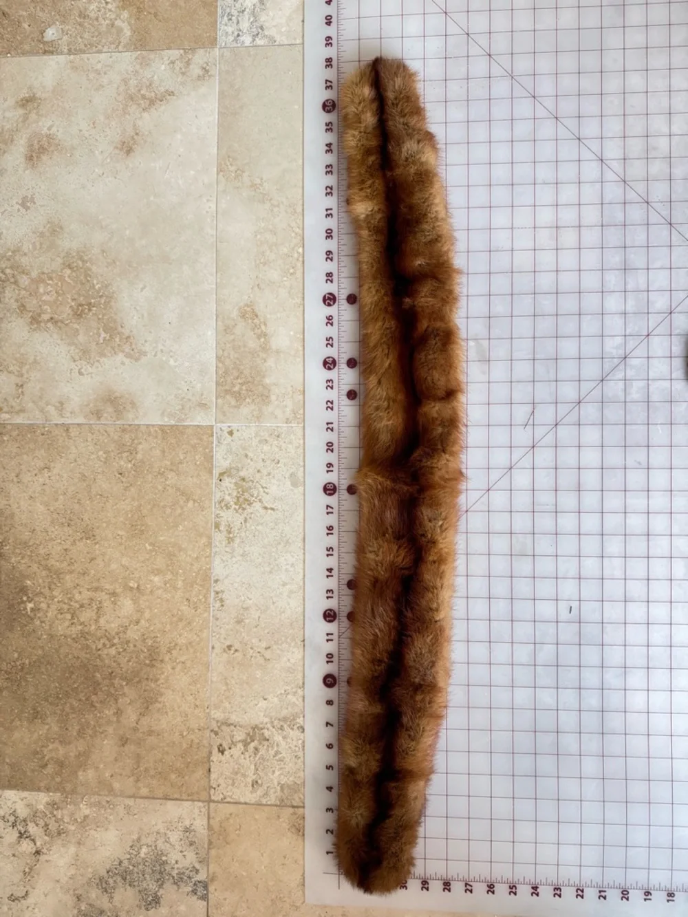 Vintage Real Fur Scarf Collar Clips Women's Luxury Wrap 38”